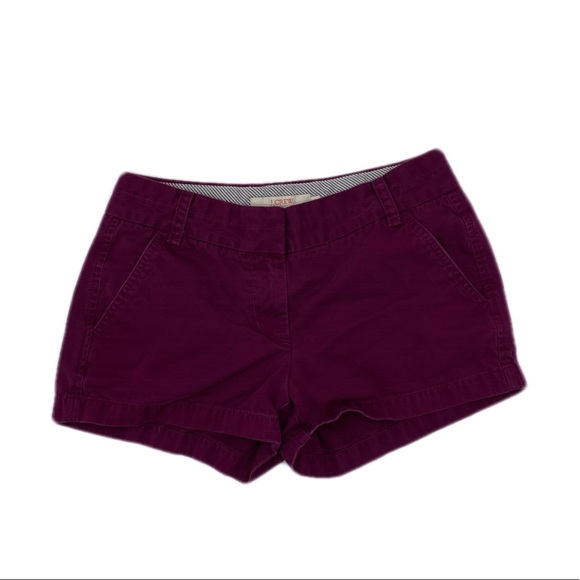J. Crew Burgundy 100% Cotton Broken-In Chino Low-Rise Shorts